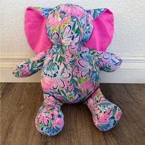 Lilly Pulitzer Pink and Blue Floral Minnie Elephant